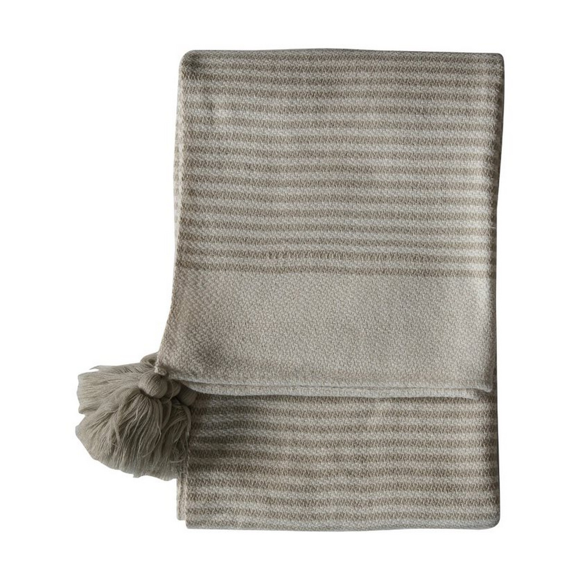 Kemi Striped Tassel Kilburn Scott Throw In Cream White